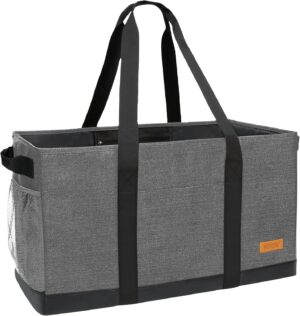 WONDAY Extra Large Utility Tote Bag - Standing Reusable Grocery Bag with Handle, Collapsible Storage for Shopping, Beach